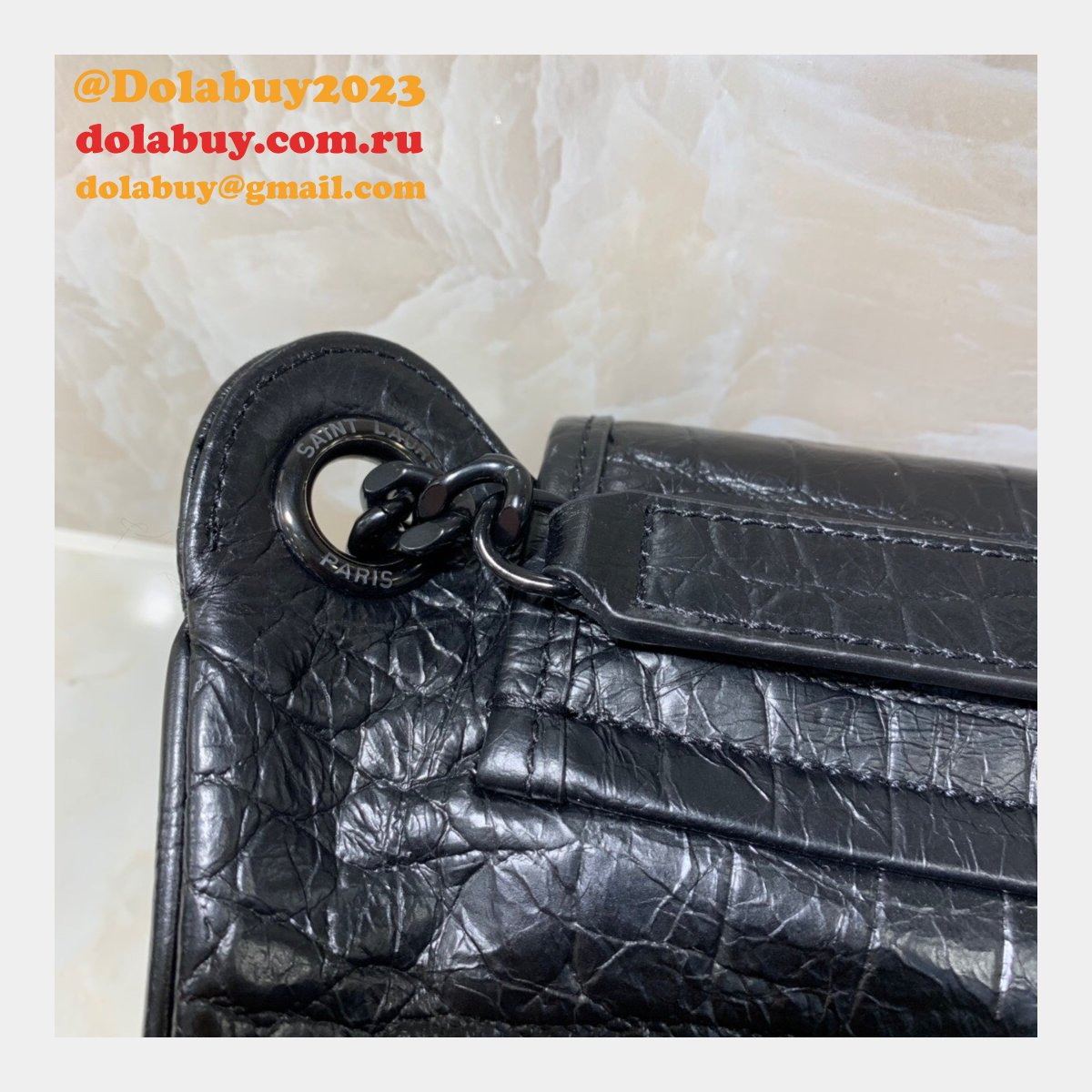 Saint Laurent Replica Narrow Tie Lamé Silk 577124 Woven Square