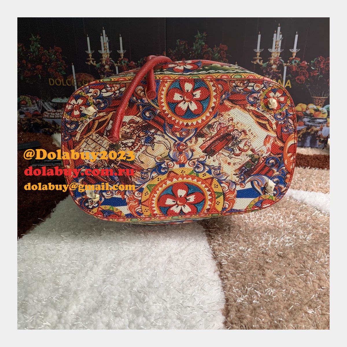 Multicolor Majolica 5500 Bucket Sling Fake Dolce & Gabbana Bag