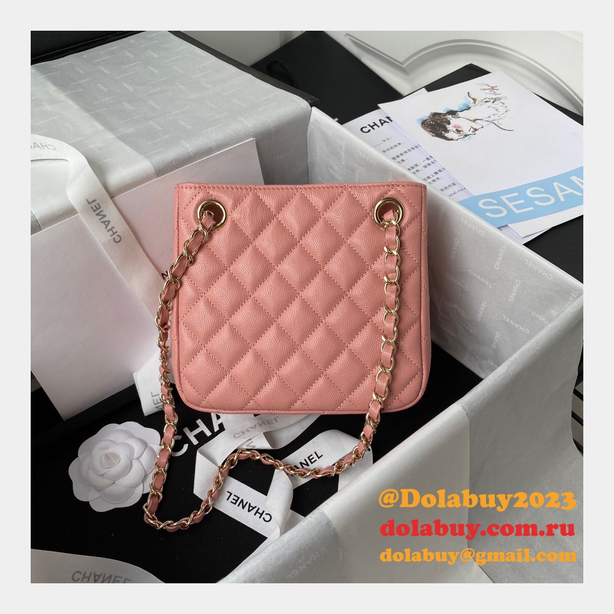 Best Online Store For Replica Bucket Lambskin AS3176 Bag