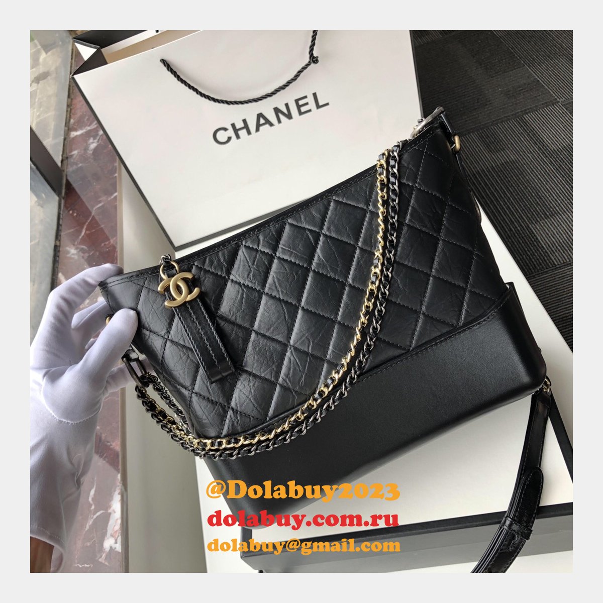 Best CC Gabrielle hobo bag 28cm All Black