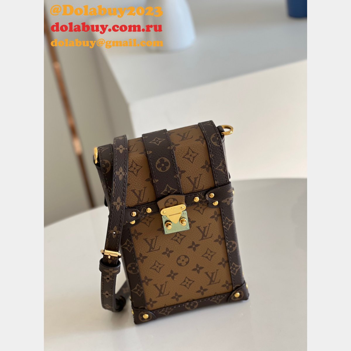 Louis Vuitton Buy Cheap Vertical Trunk Pochette M67873 Monogram Reverse from China