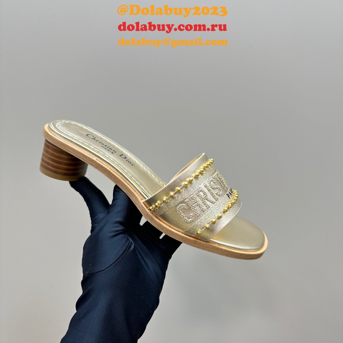Fashion Dior Dway Heeled Slide