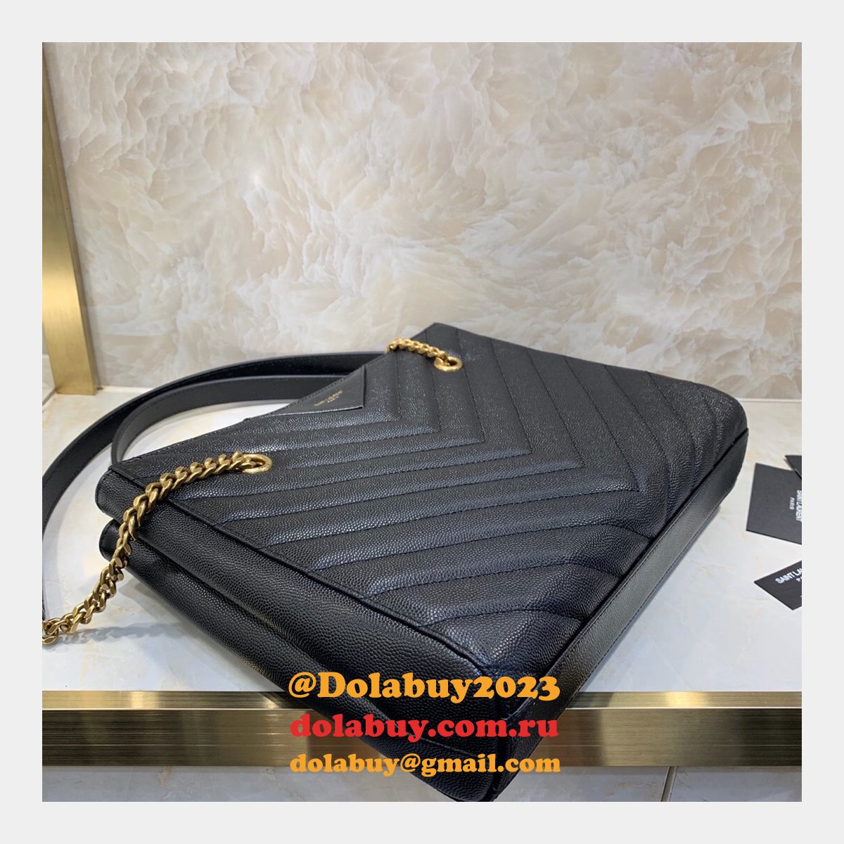 Shop Ysl Replica Saint Laurent Red and Black