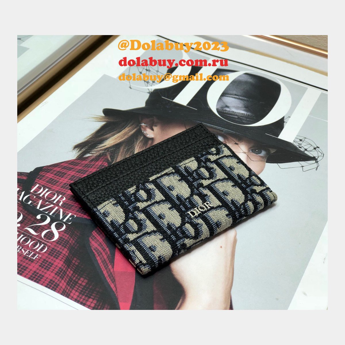 Replica Dior Oblique Jacquard Card Holder