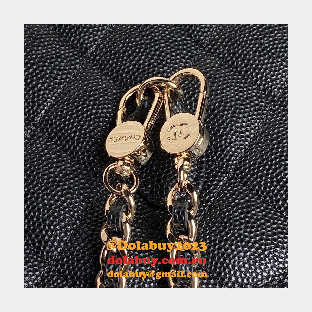 Designer Replcias 25C AP4406 Lychee Leather Black/White Bag