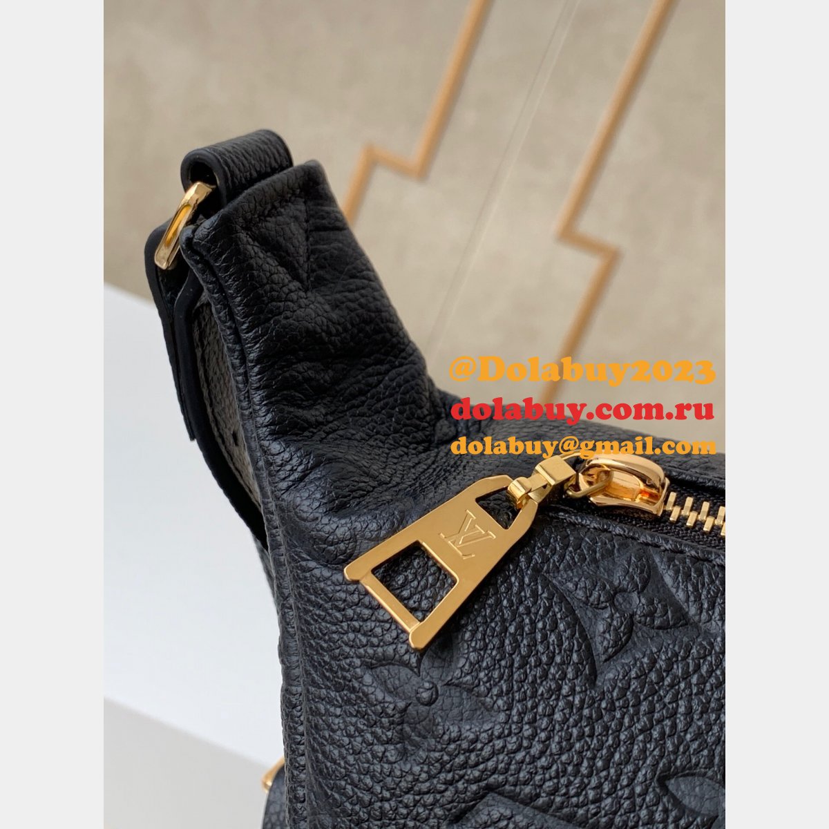 Louis Vuitton Replica Monogram Empreinte Bumbag M44812 Black/Cream