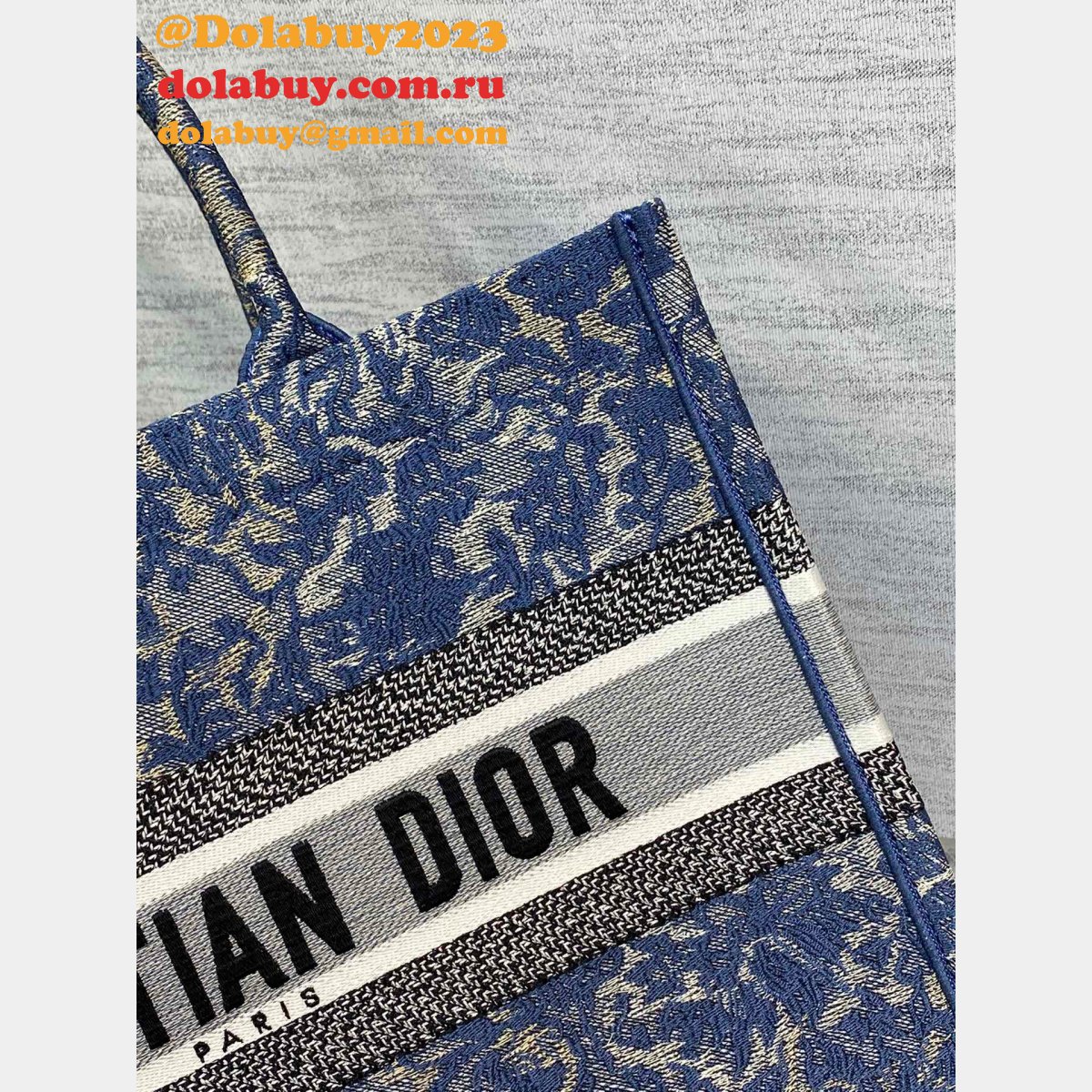 Christian Dior 36/41.5CM AAA+ Replica Canvas Book Tote Bag