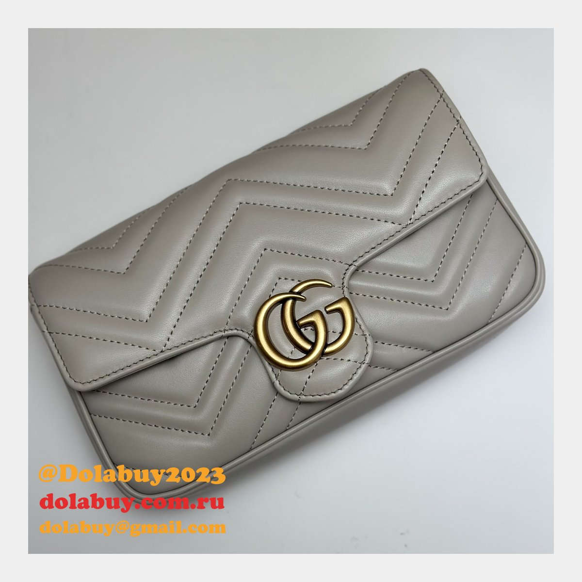 designer crossbody G*u*i copy 751526 gg marmont light-grey bag