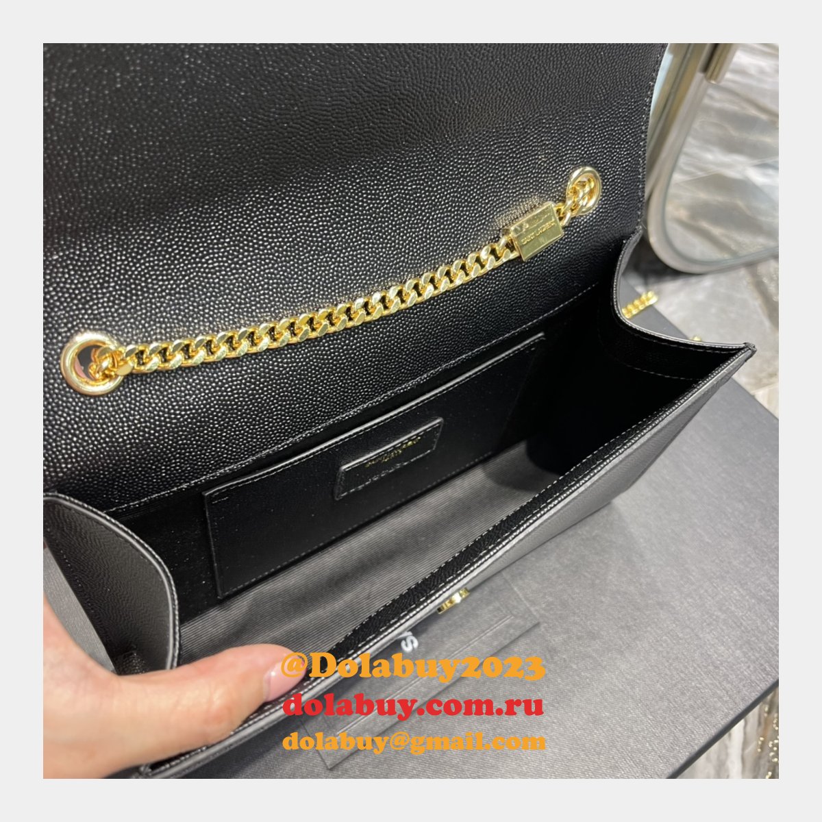 YSL Top Quality 364021 Original Caviar Leather Shoulder Fake Bag