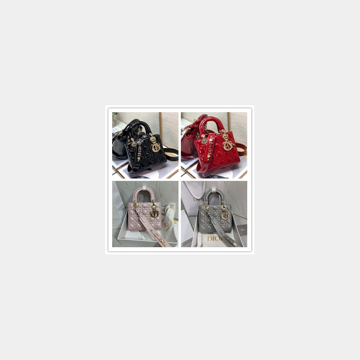 Best DIOR LADY MY ABC Wholesale PATENT LEATHER HANDBAG 20cm