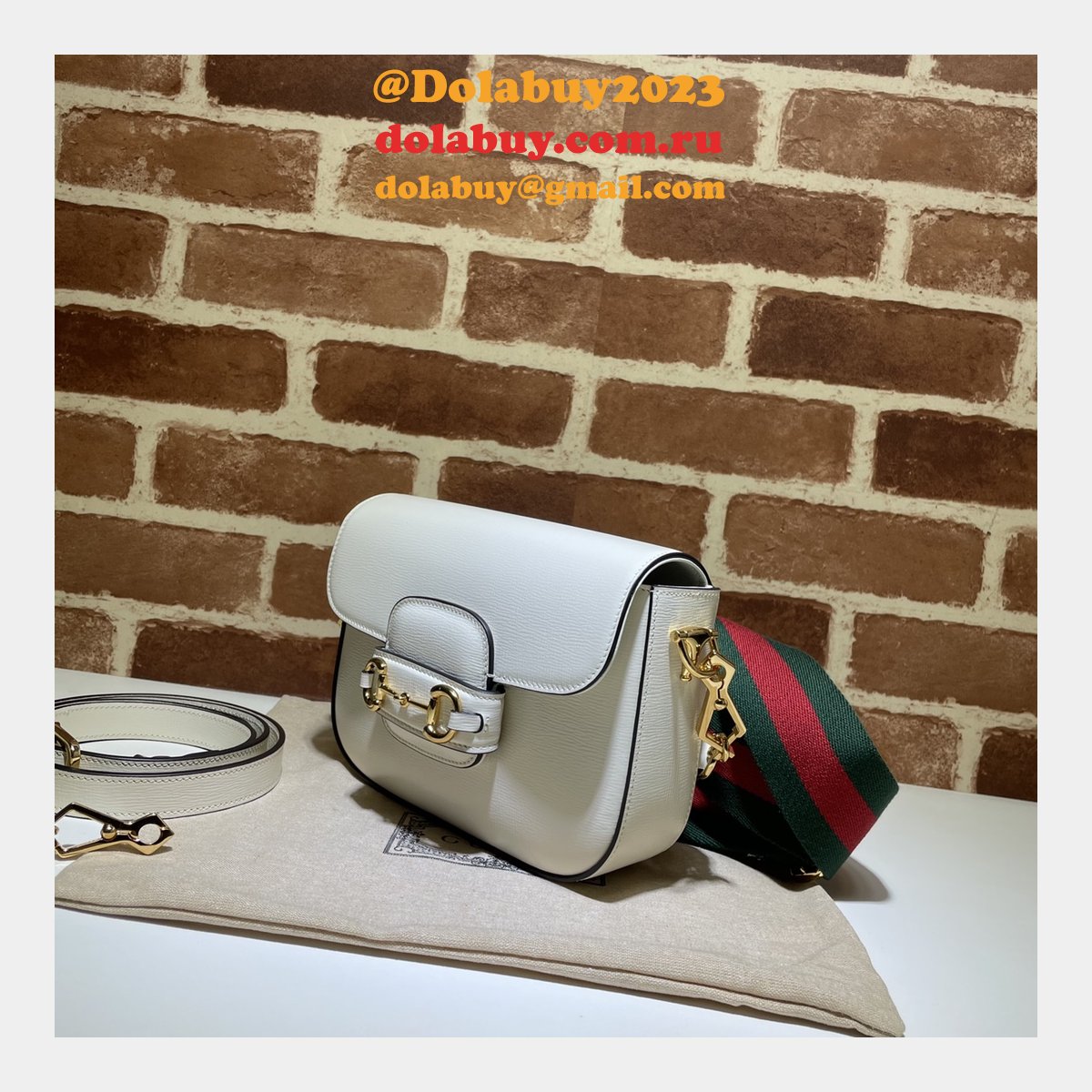 white replica G*u*i horsebit 1955 mini 658574 bag