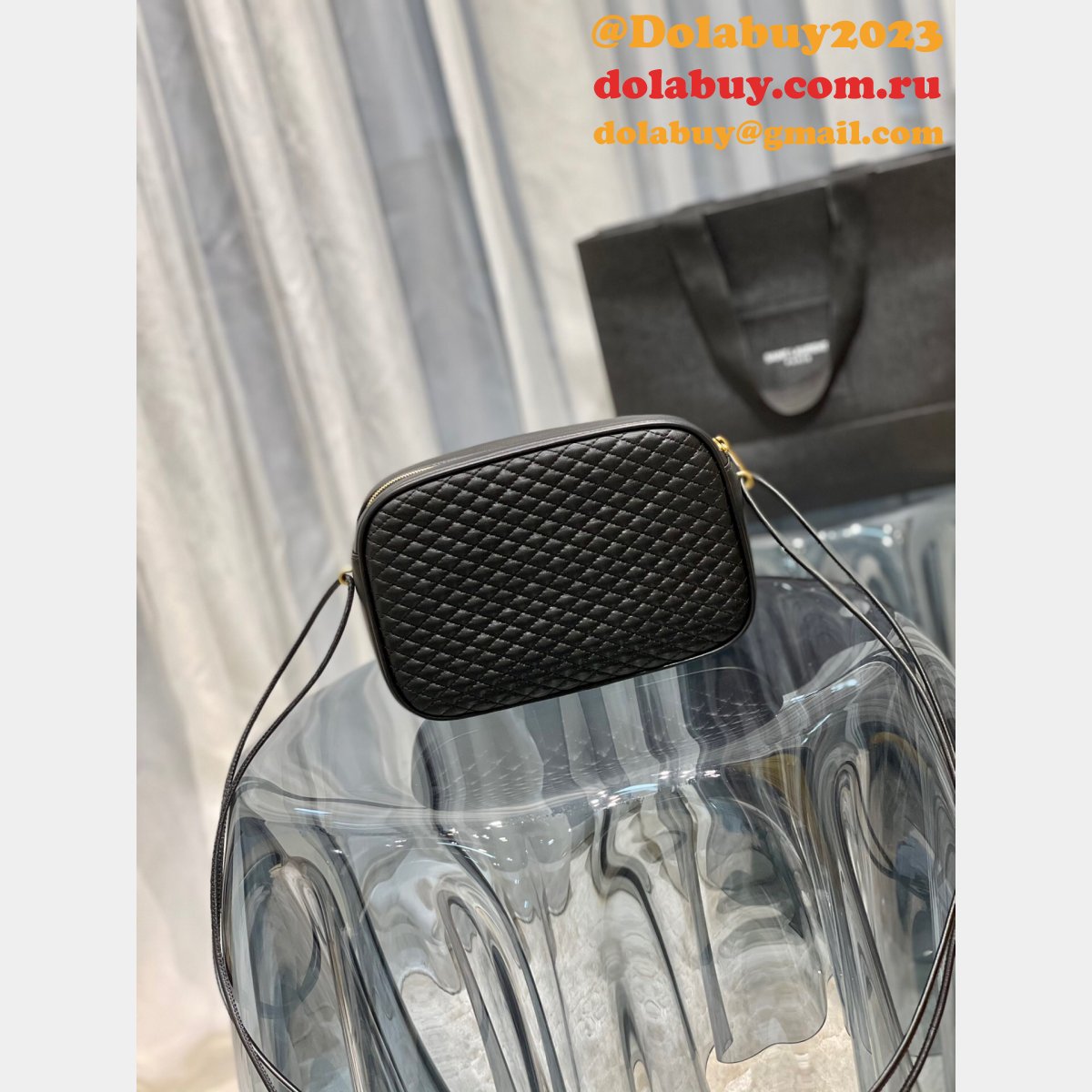 Replica YSL 64899 Red/White/Black Victoire camera bag High Quality