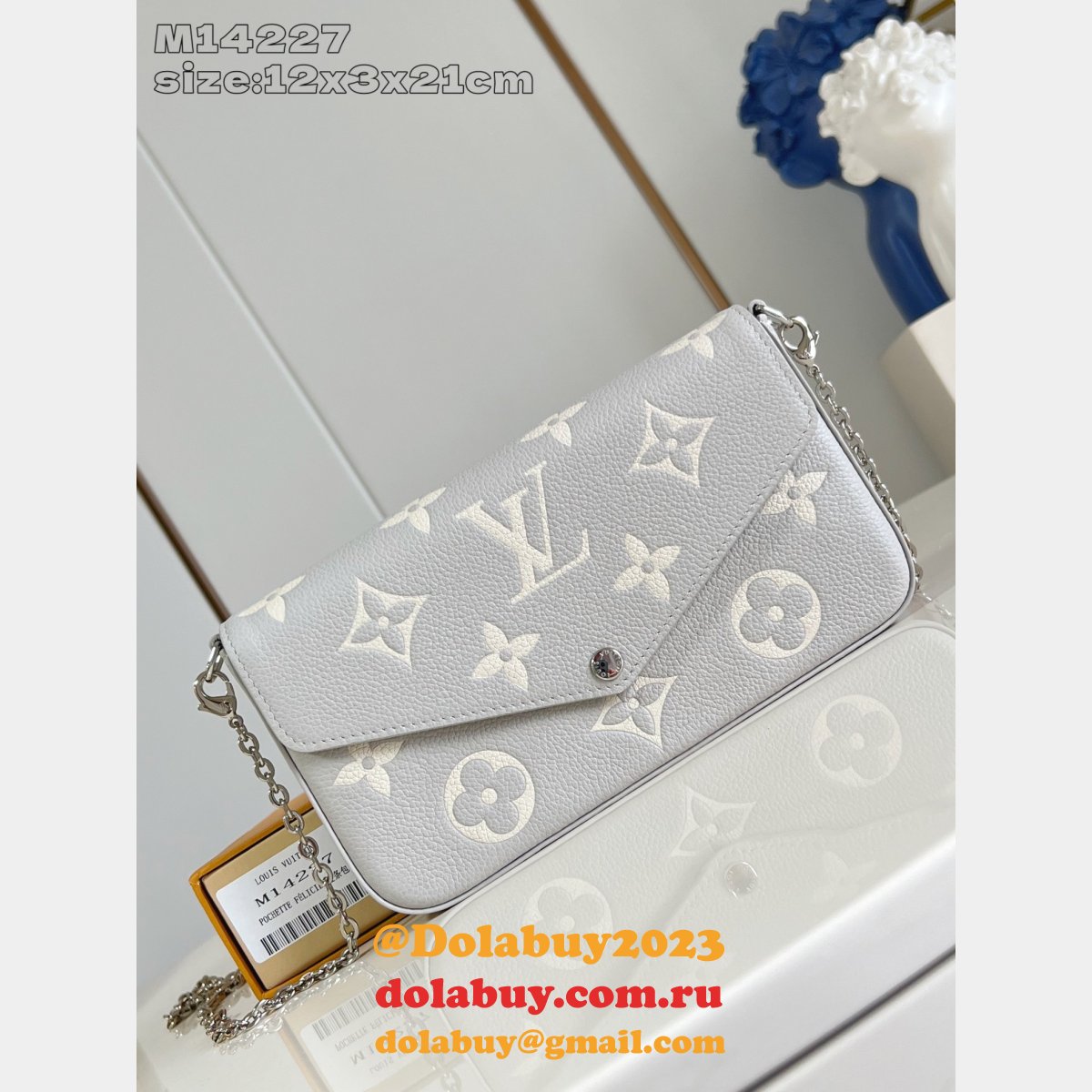 Louis Vuitton M14227 Félicie Pochette Monogram Empreinte Leather 1:1 Mirror Bag