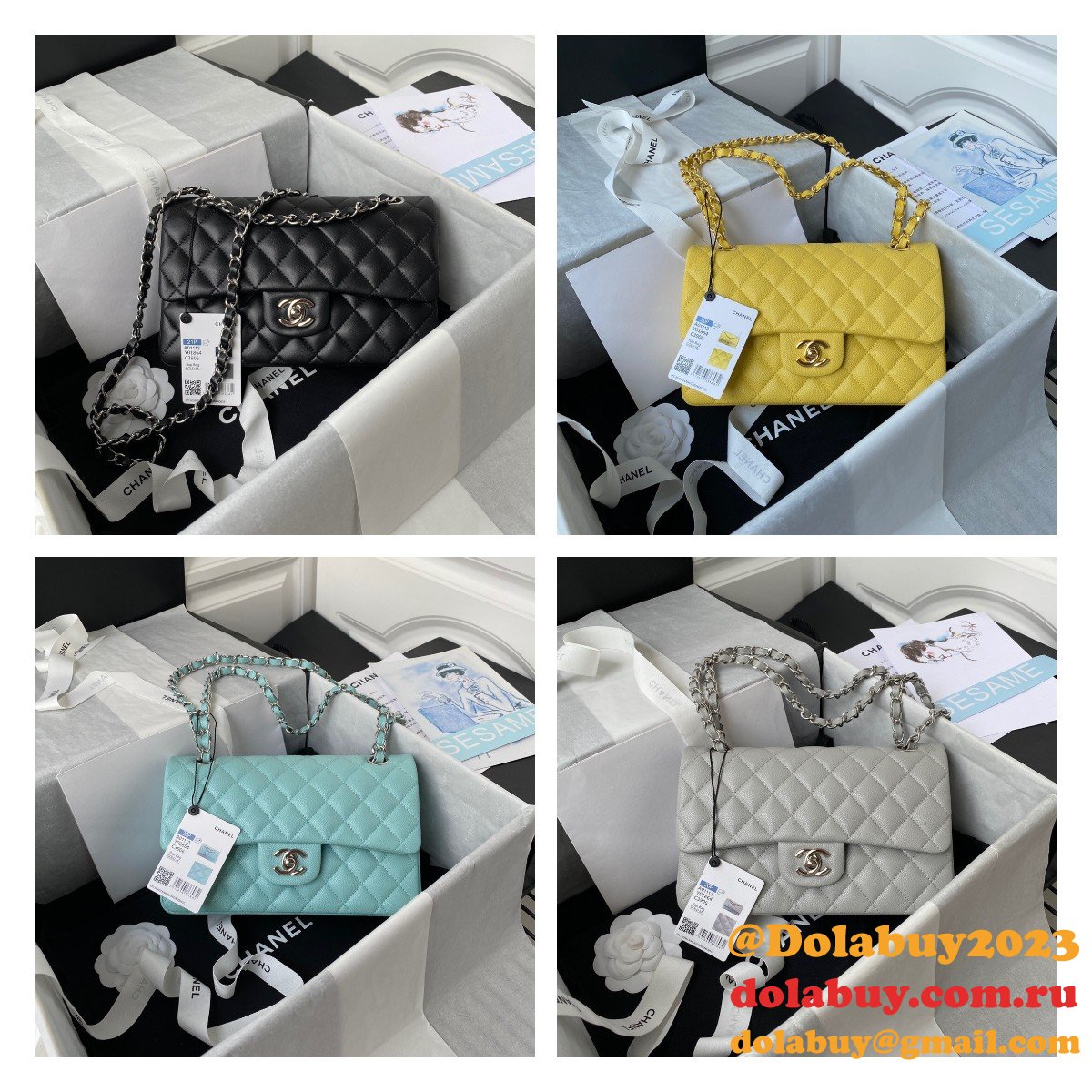 Top quality Fake Small Flap Lambskin CF 23cm