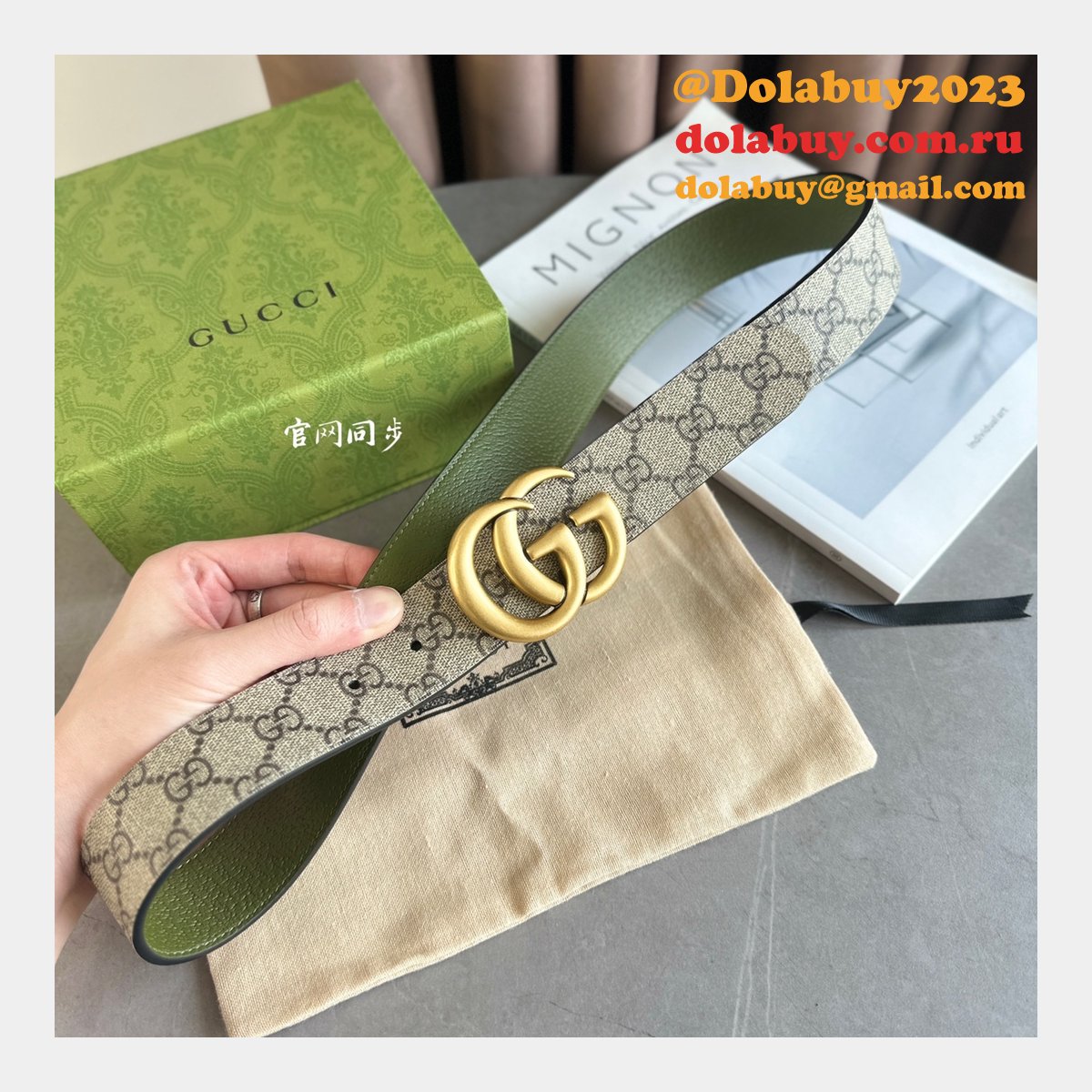 High Quality GG 38mm Duplicate Belt