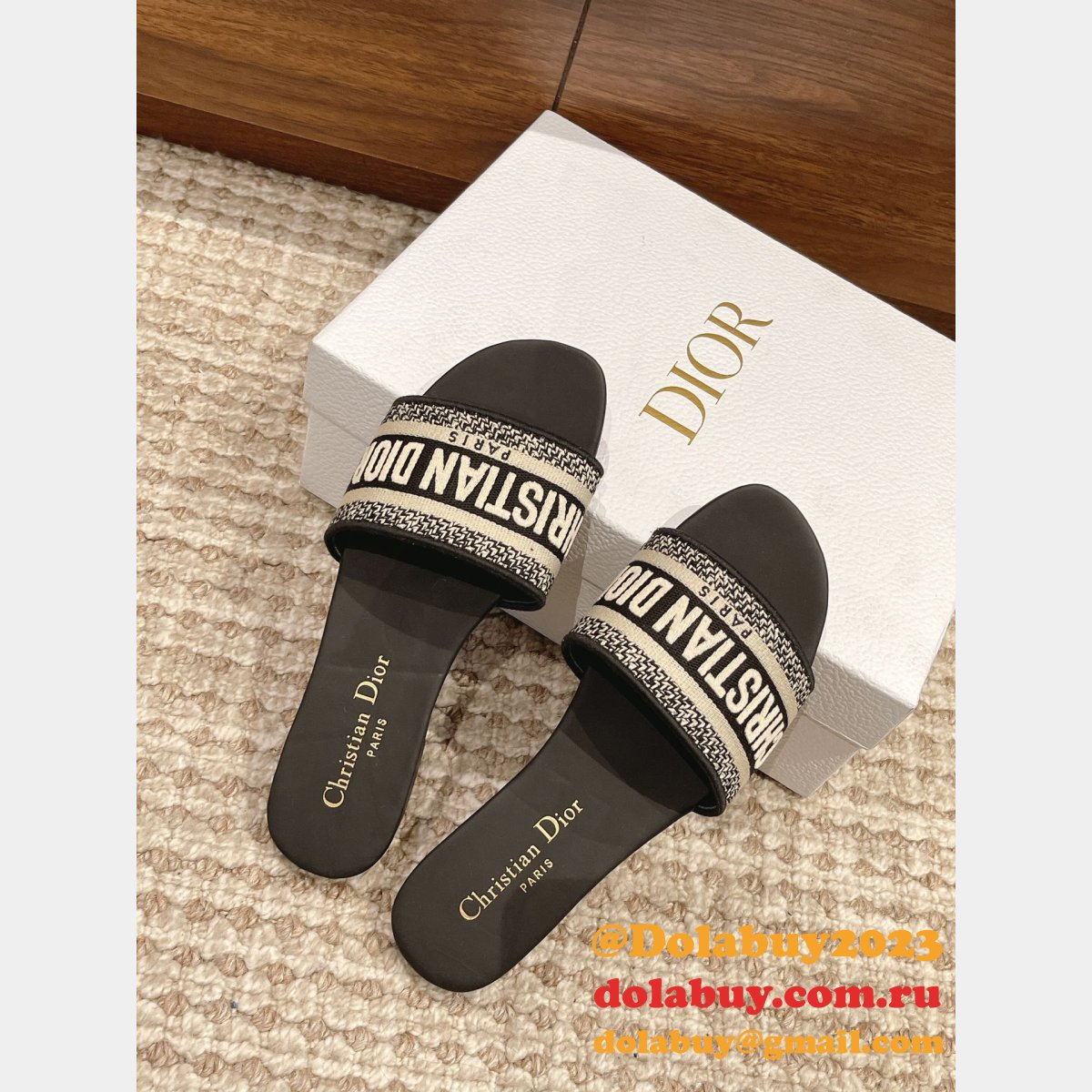 Replica Dior Flat Slipper DWAY SLIDE