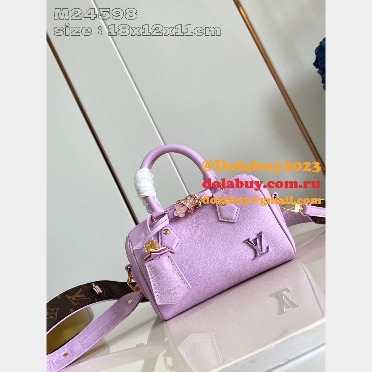 Shop Top M24598 Louis Vuitton Speedy Cheap Purple Replica Bag