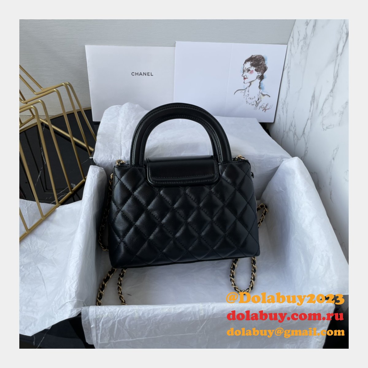 High Quality Shiny Aged Inspired Shopping AS4416 Fake Bag