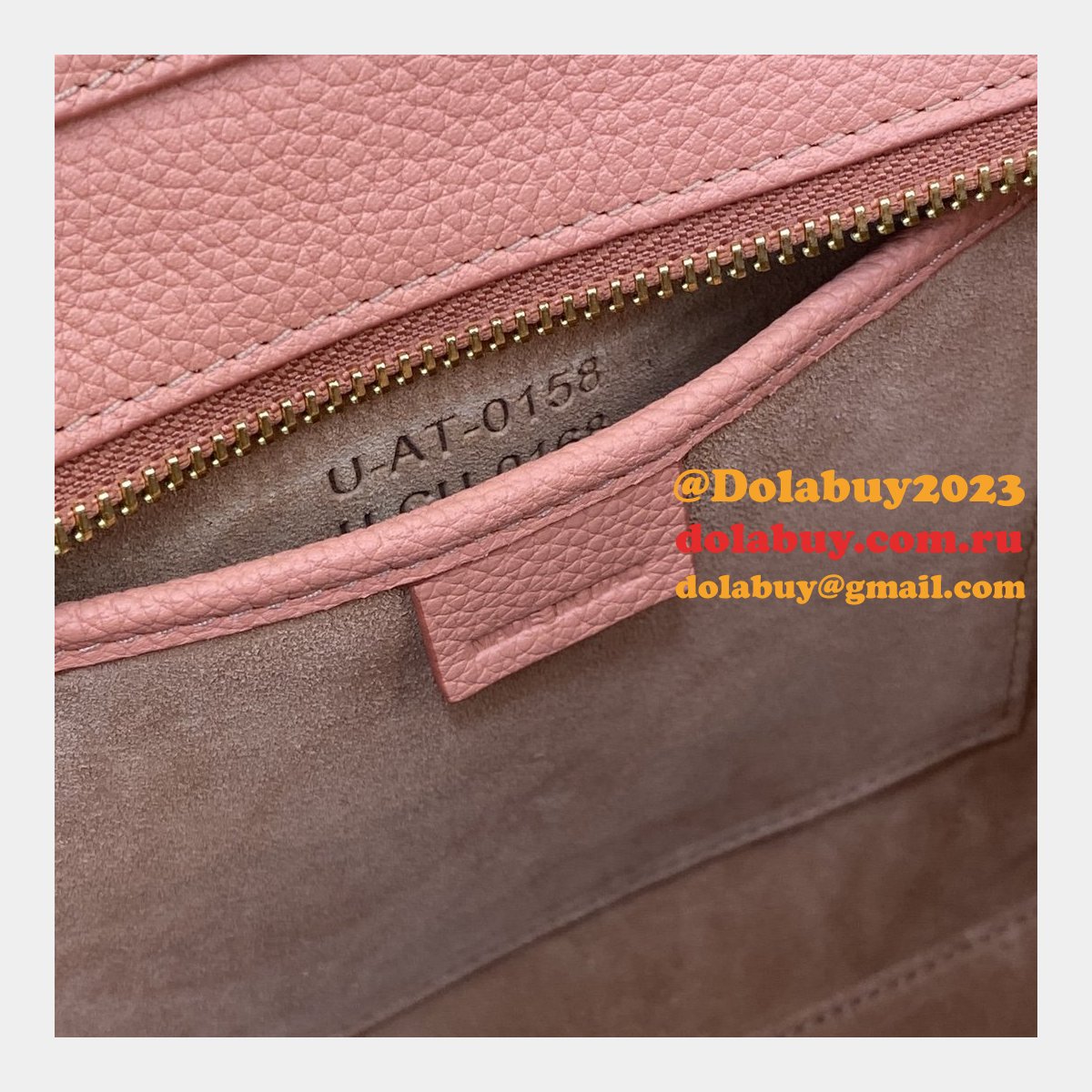 Replica Celine Pink Nano Luggage bag in drummed calfskin