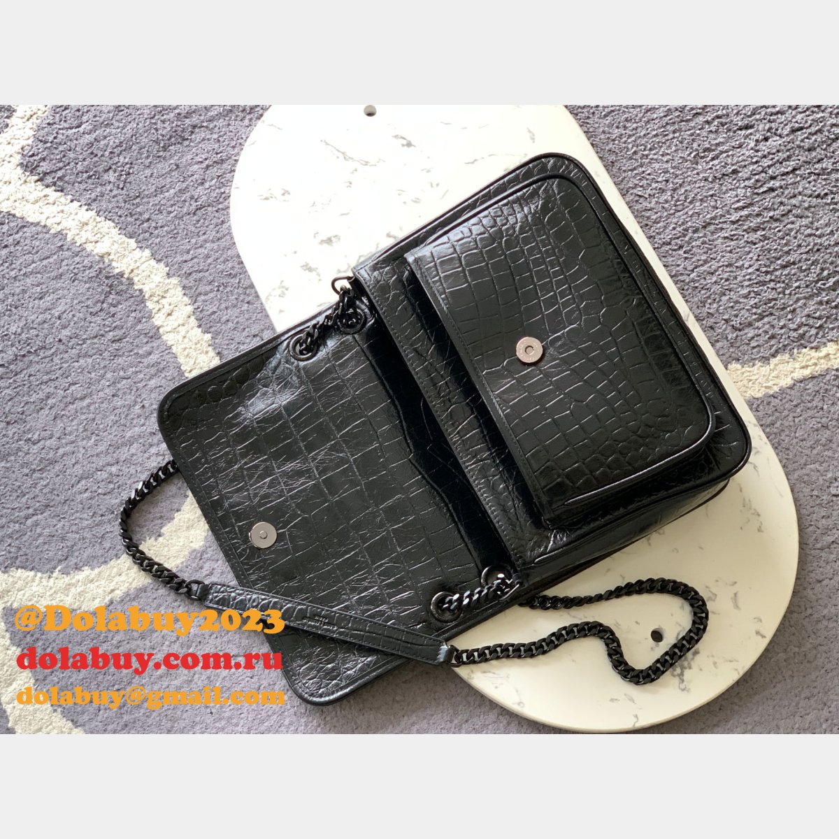 Duplicate YSL CROCO VEIN NIKi BAG 533037 22/28cm