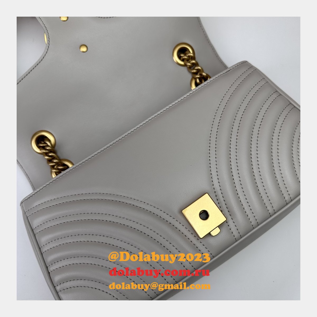 top G*u*i grey matelassé gg marmont small shoulder 443497 knockoff bag