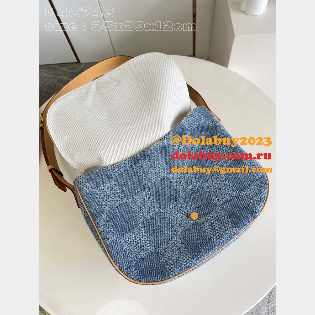 Louis Vuitton Fake Montsouris Messenger MM Damier N40743 Men Blue Bag