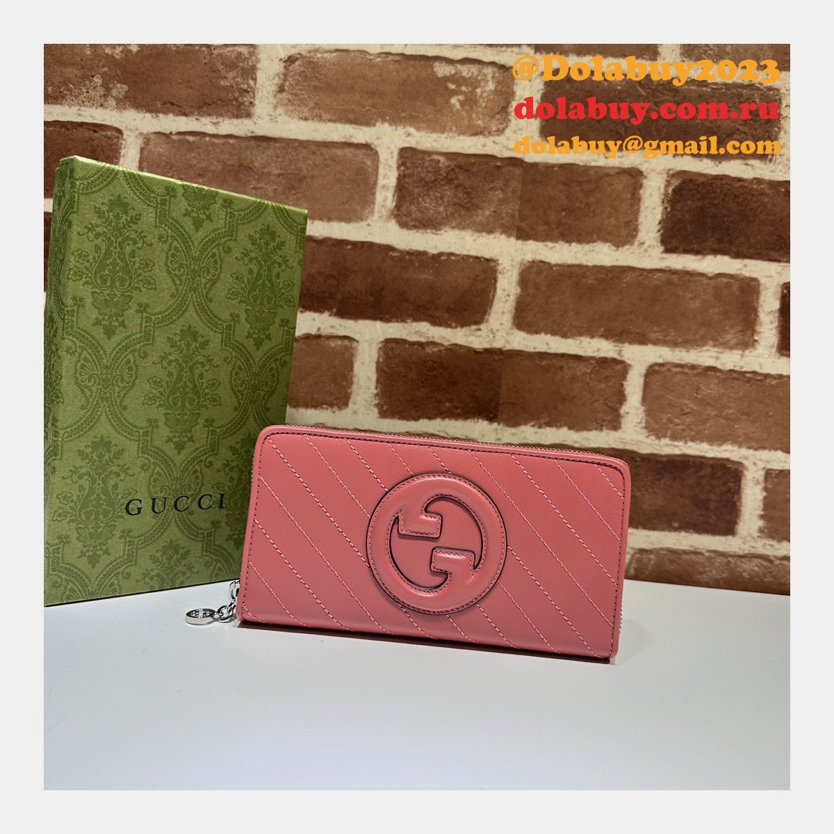 designer G*u*i 760312 blondie zip-around wallet replica