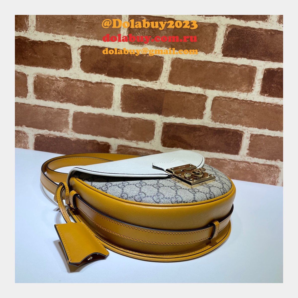 replica designer G*u*i 644524 white padlock small shoulder bag