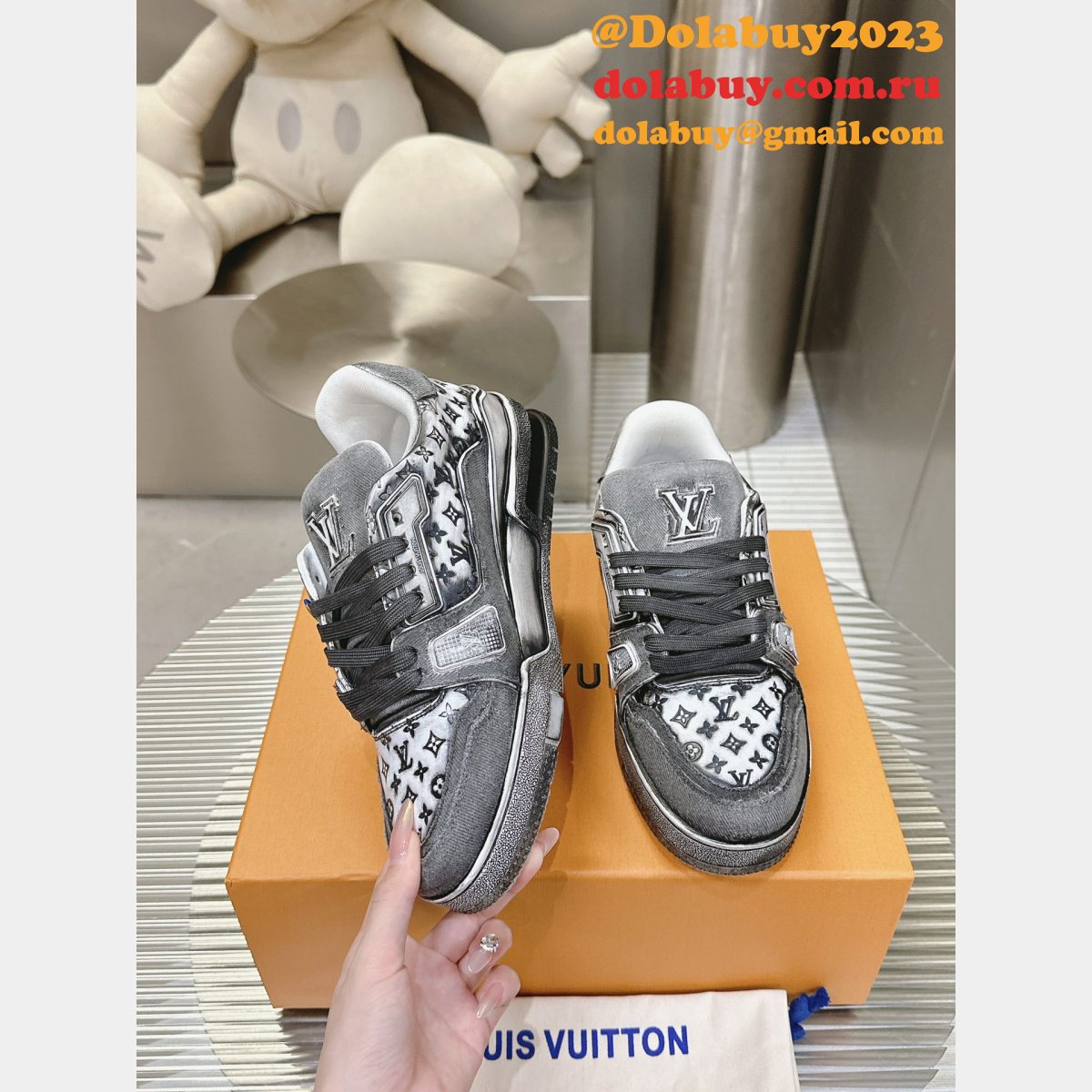 Top Quality Cheap LV Trainer Maxi Line WOMEN/MEN SHOES