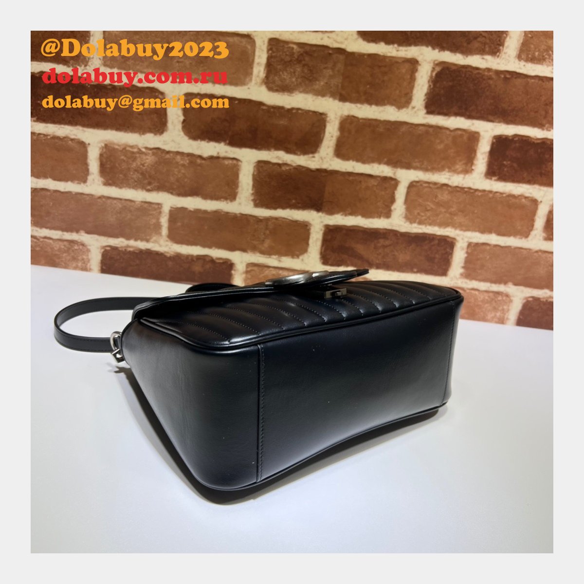 designer replica G*u*i replicas gg marmont small top handle 498110 bag