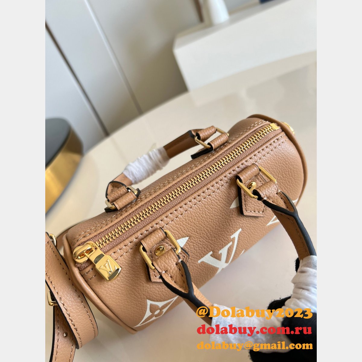 Louis Vuitton M81456 Nano Speedy Bicolor Monogram Empreinte Leather