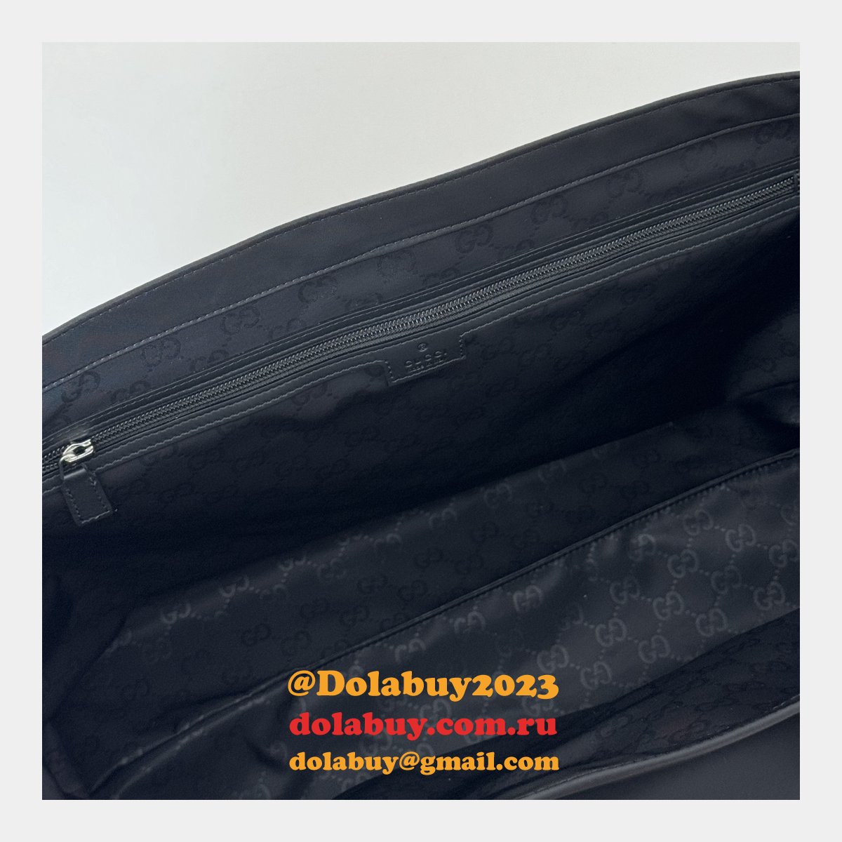 replica G*u*i 7 star 802172 tote bag black nylon