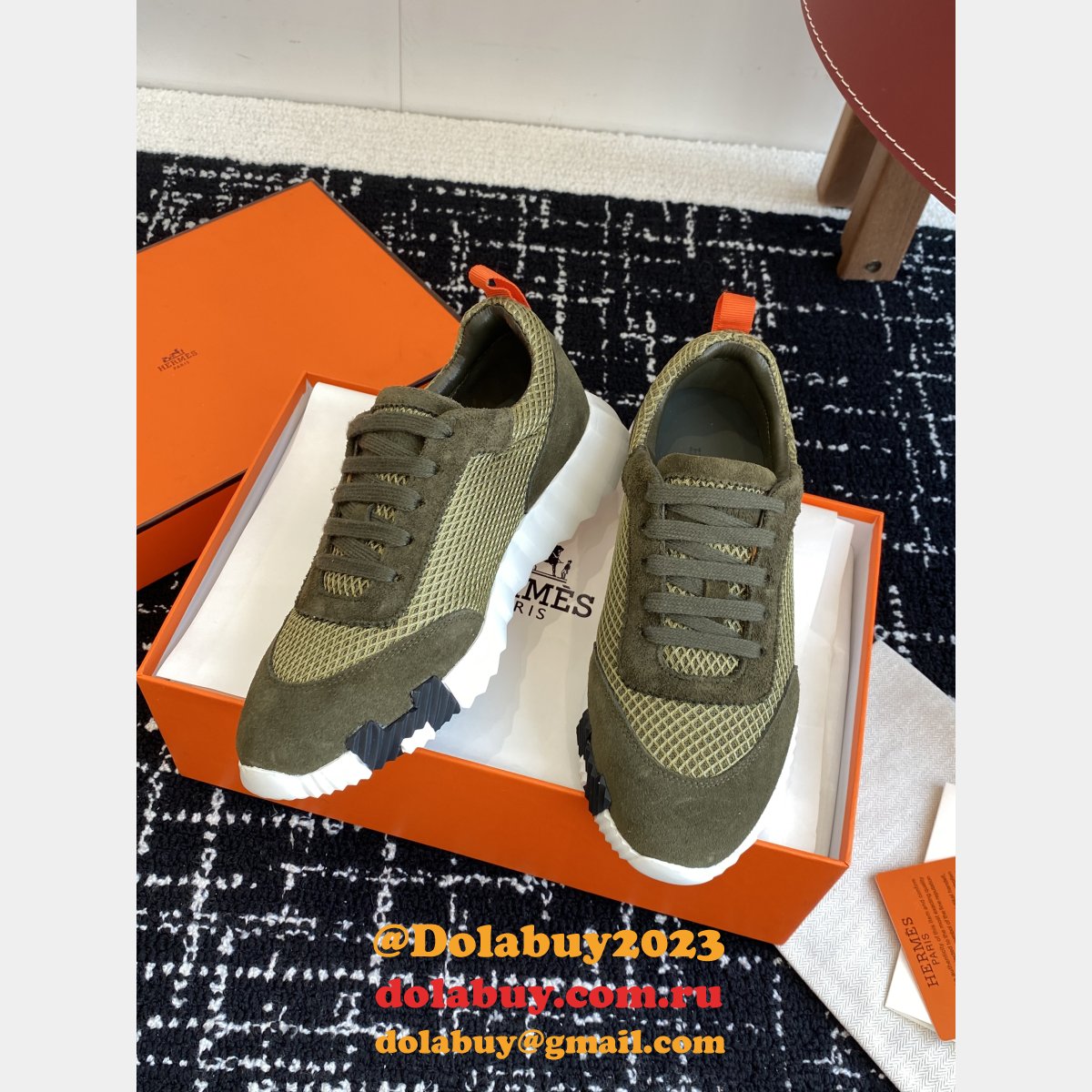 Top Designer Hermes Bouncing Sneaker