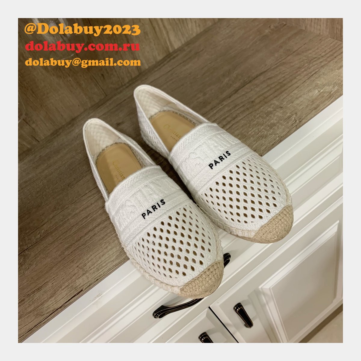 Perfect Dior Replica Openwork Embroidery Fisherman Shoes