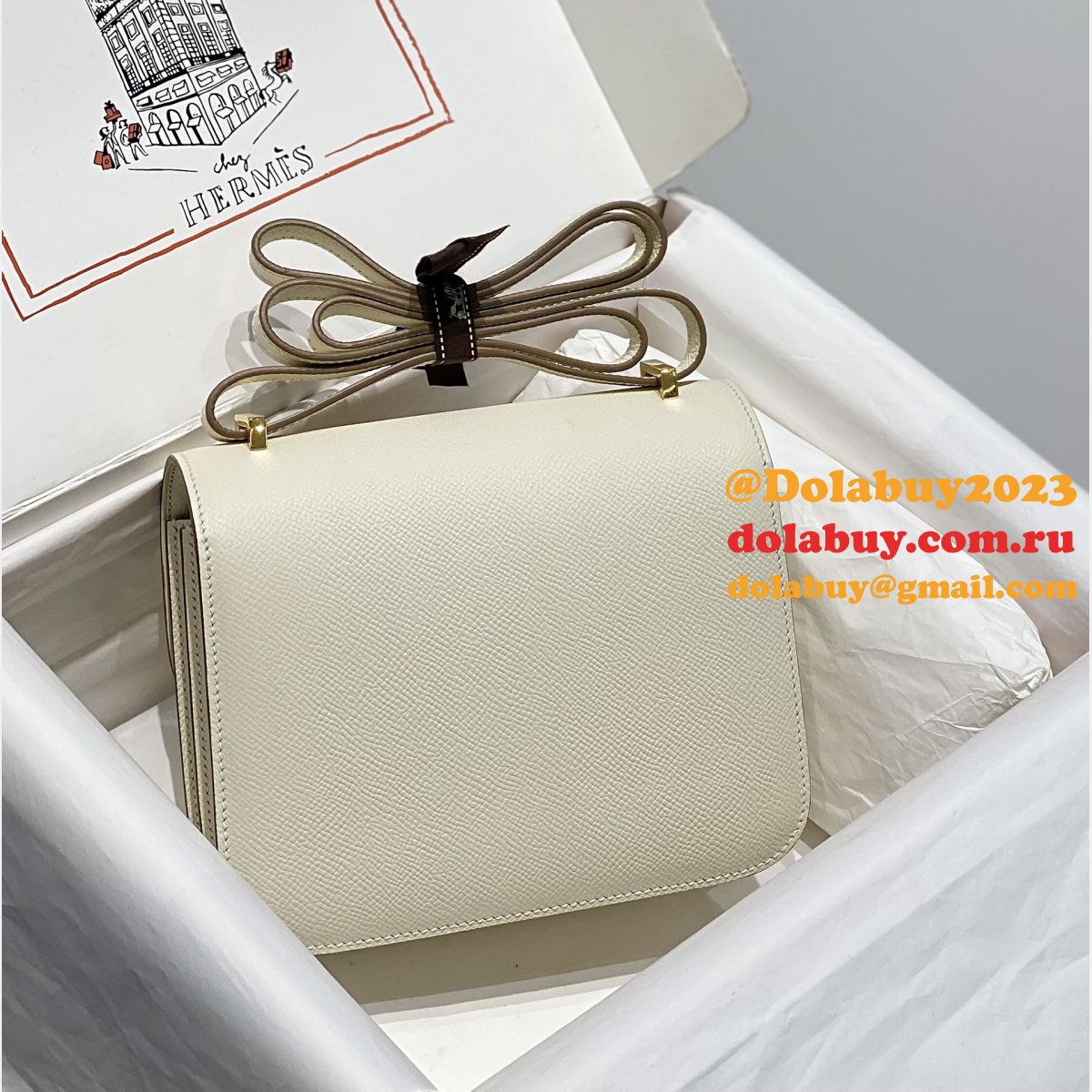 Hermes Constance Bag 18cm Epsom Leather Cream