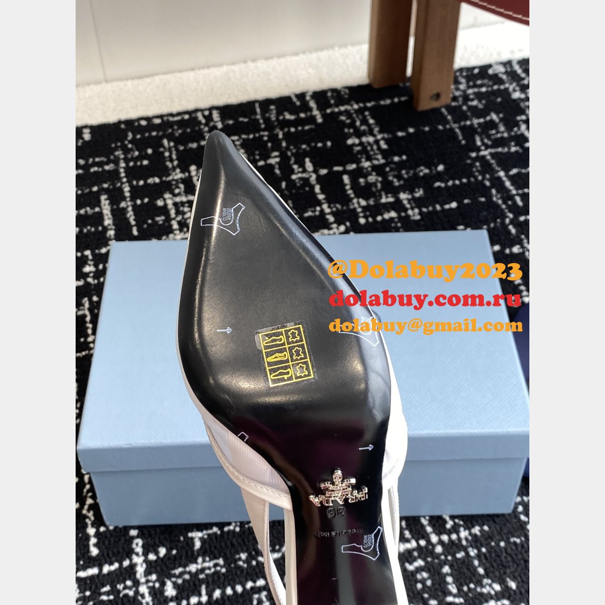 Prada 1:1 Mirror Mesh Fabric Slingback Pumps