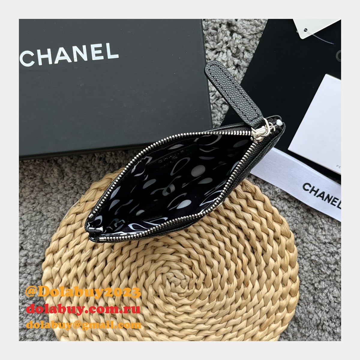 Pre-owned 1:1 Mirror AP3833 & AP3836 Pouches Cosmetic Leather Purse