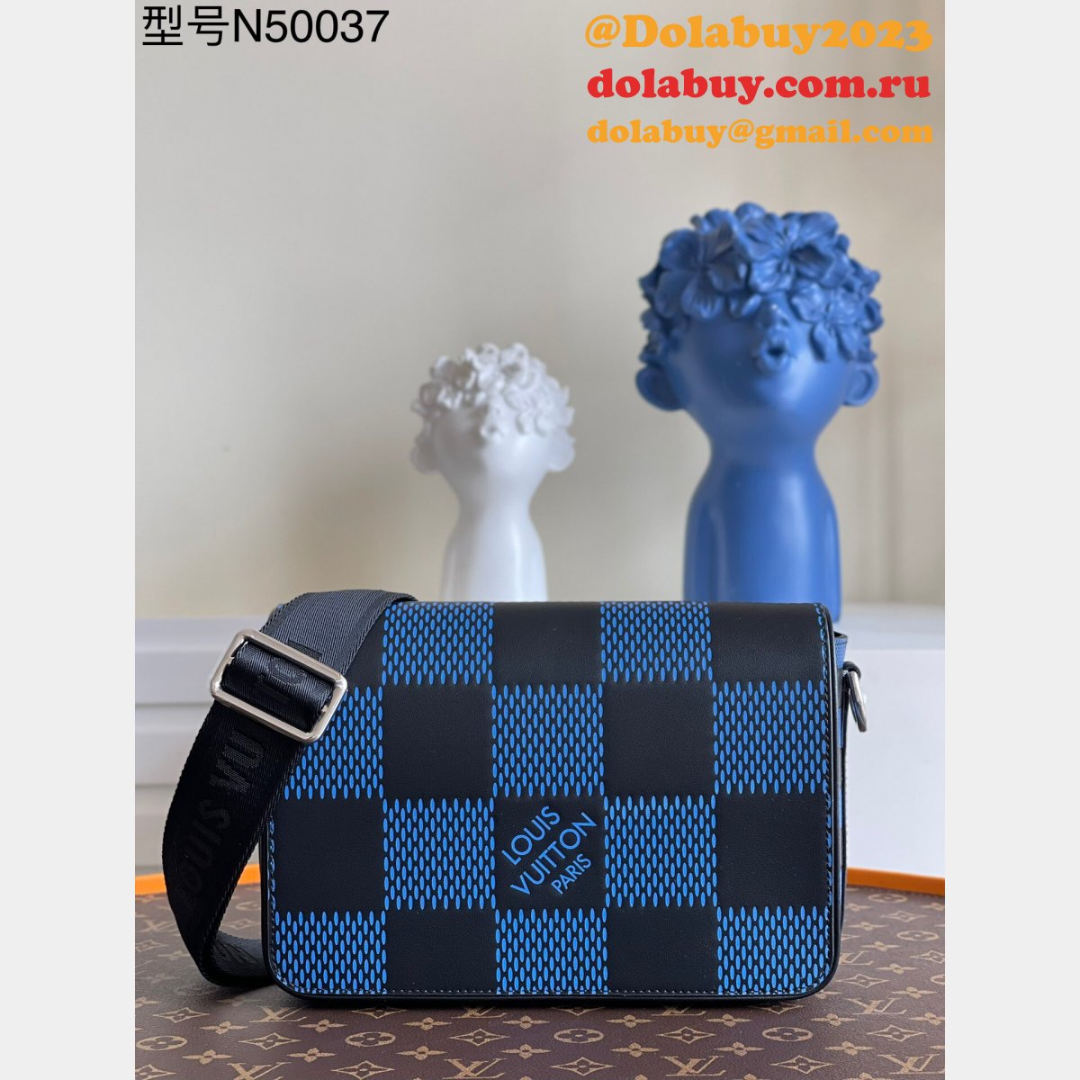 Louis Vuitton Best Replicas N50037 Studio Messenger Damier Infini Leather Bags