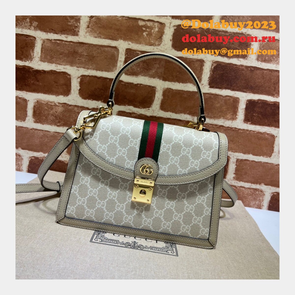 aaa+ G*u*i 651055 ophidia small top handle fake bag with web