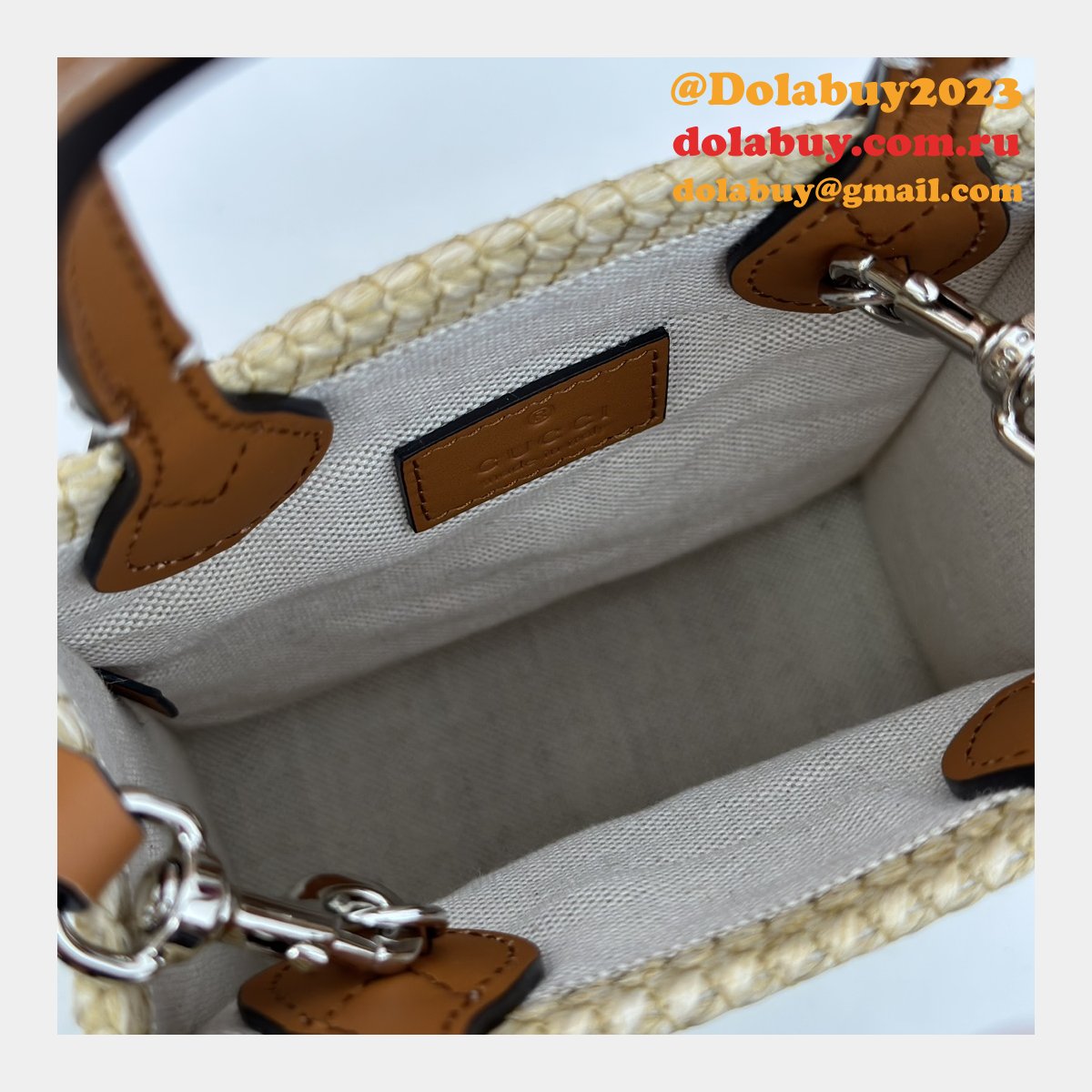 G*u*i fake super crossbody straw-effect 780083 top bag