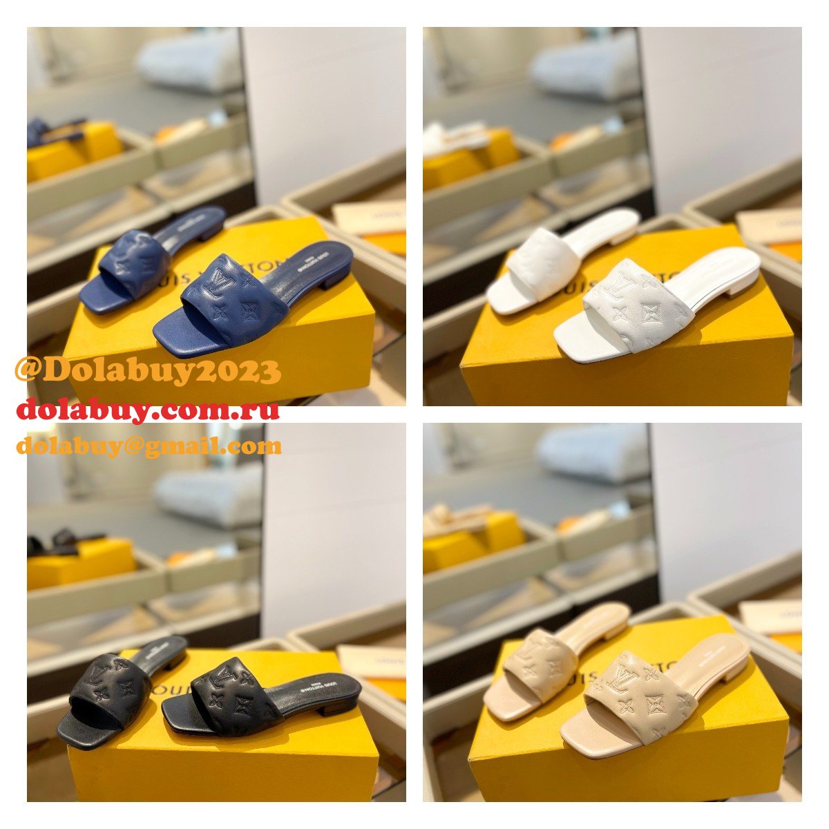 Luxury TOP QUALITY LOUIS VUITTON Revival Flat Mules