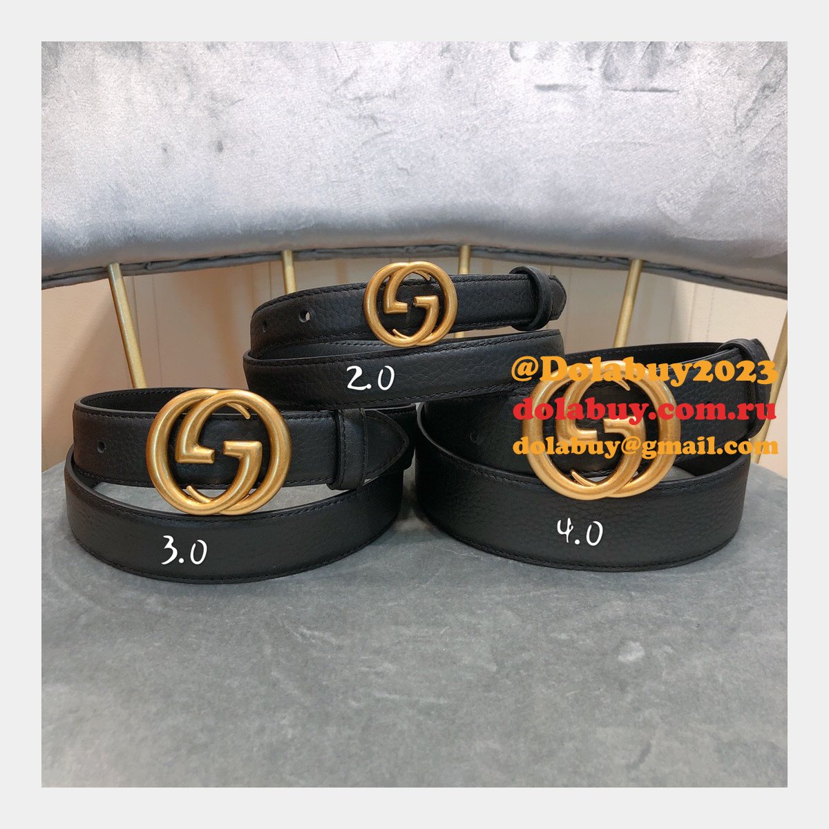 G*u*i belt with double g buckle 20mm,30mm,40mm black luxury