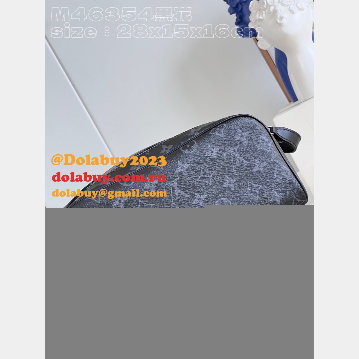 Men Replicas Louis Vuittons Dopp Kit Monogram Eclipse M46354 Travel Bag