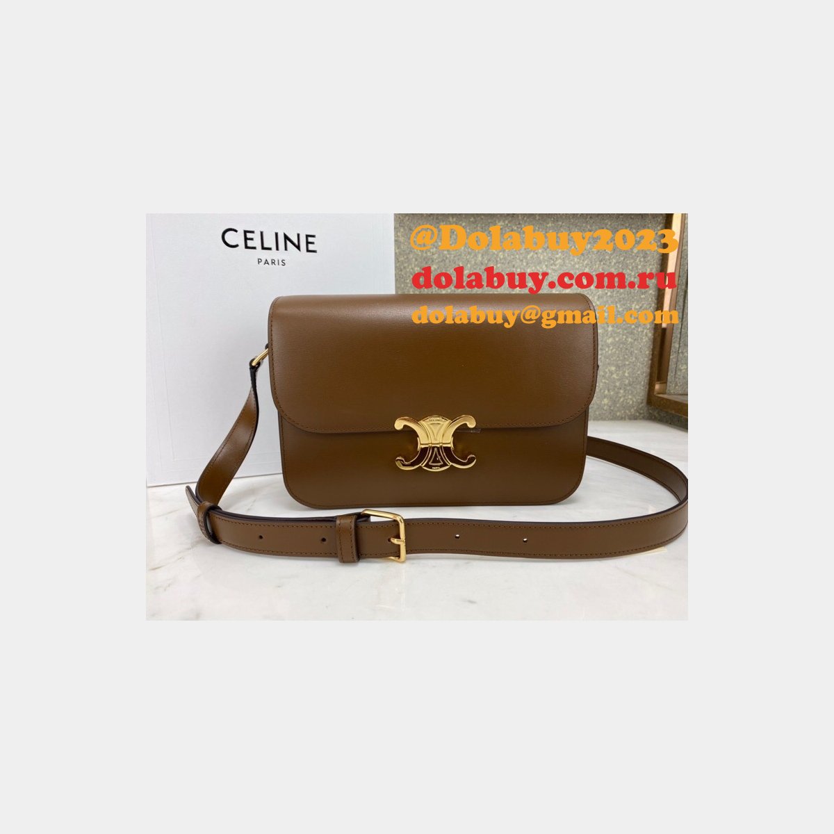The Best Celine 1:1 Mirror Triomphe Replica Dolabuy 22cm Bag