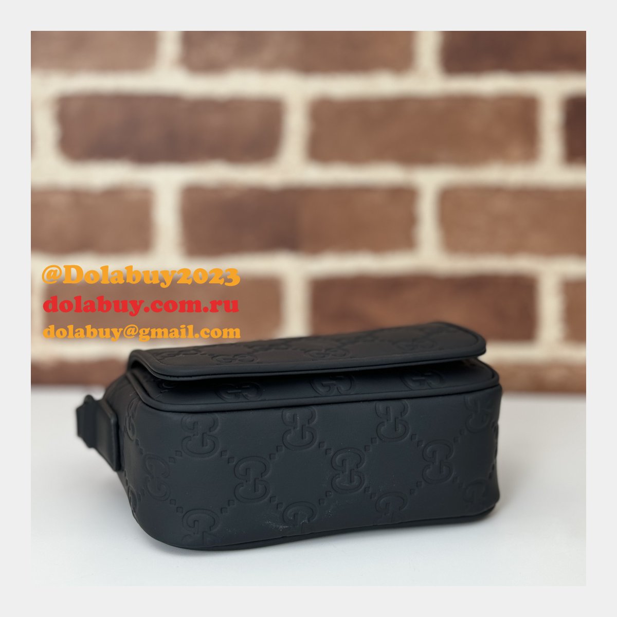 designer G*u*i gg rubber-effect super 794062 black knockoff bag