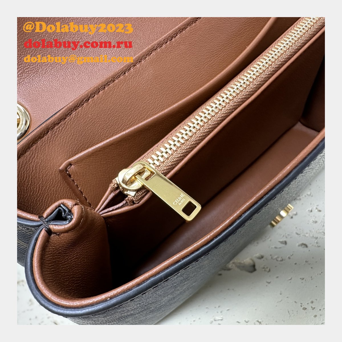 Celine Victoire Triomphe Canvas Tan 116593 Duplicate Bag