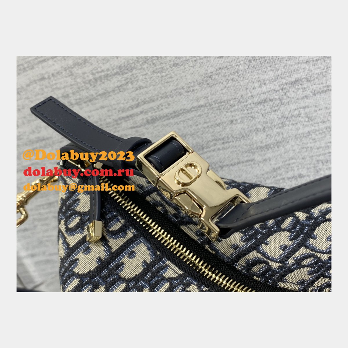 Dior Oblique Jacquard Replica 3103 Diortravel Nomad Pouch Blue