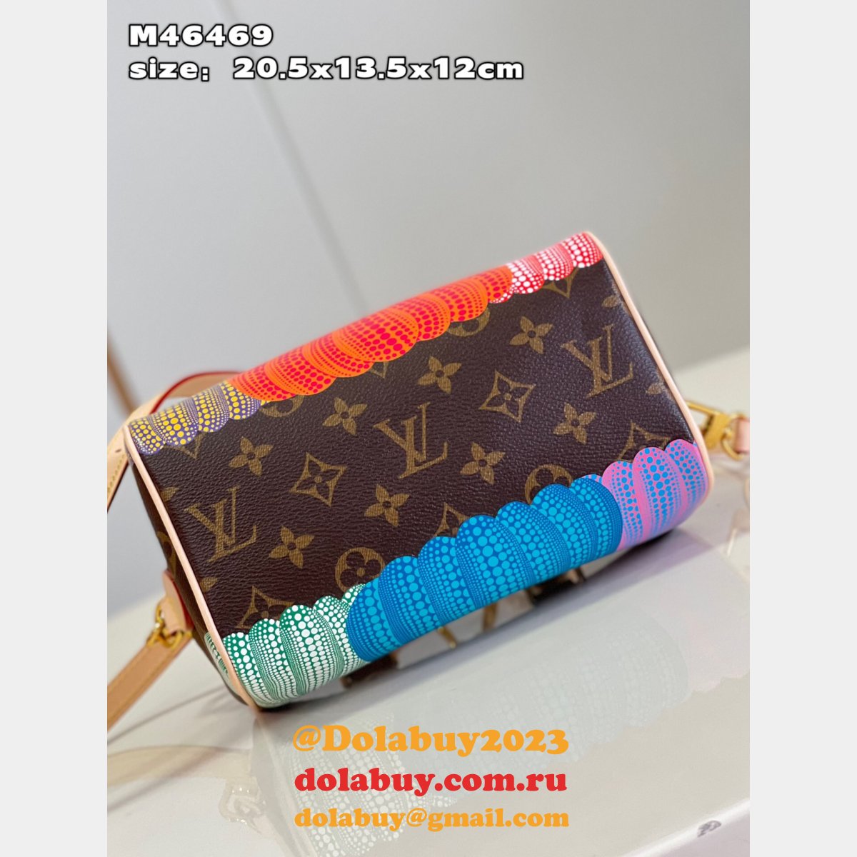 M46469 Louis Vuitton LV x YK Speedy Replica Bandouliere 20 Monogram