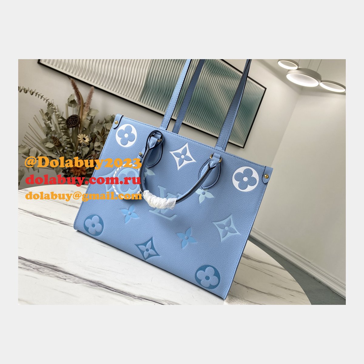 Louis Vuitton Fashion 2021 OnTheGo Monogram Empreinte Blue M45718 Bags