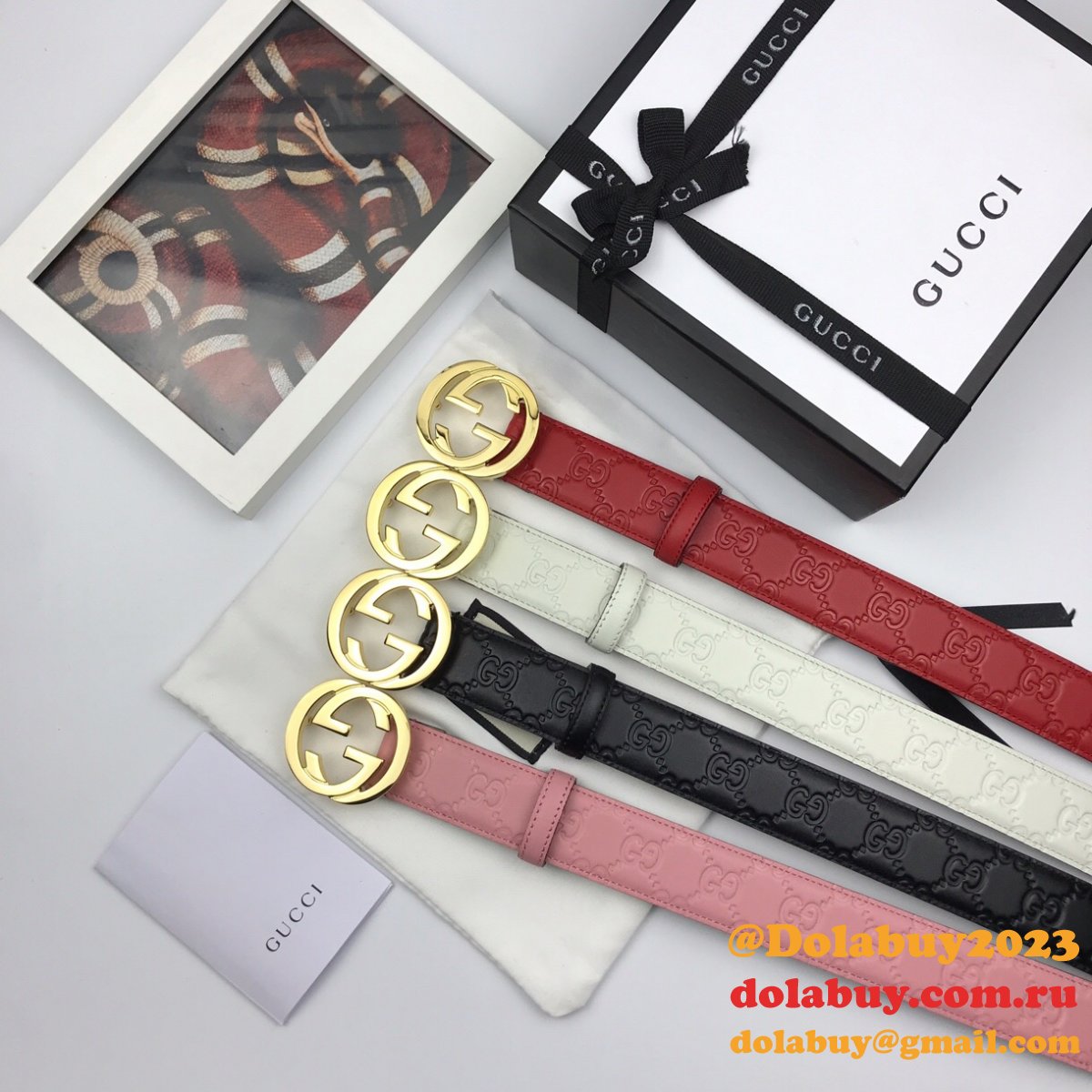 high quality G*u*i replica leather belts